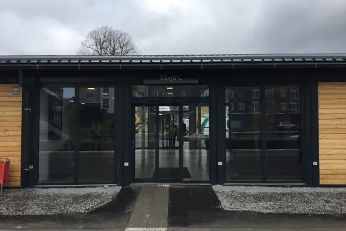Entrance to train station in Växjö - Sweden.